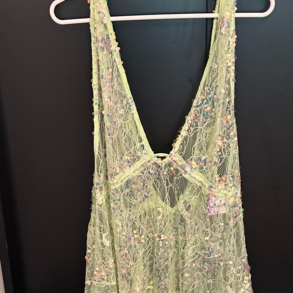 Free people lime green dress size XL